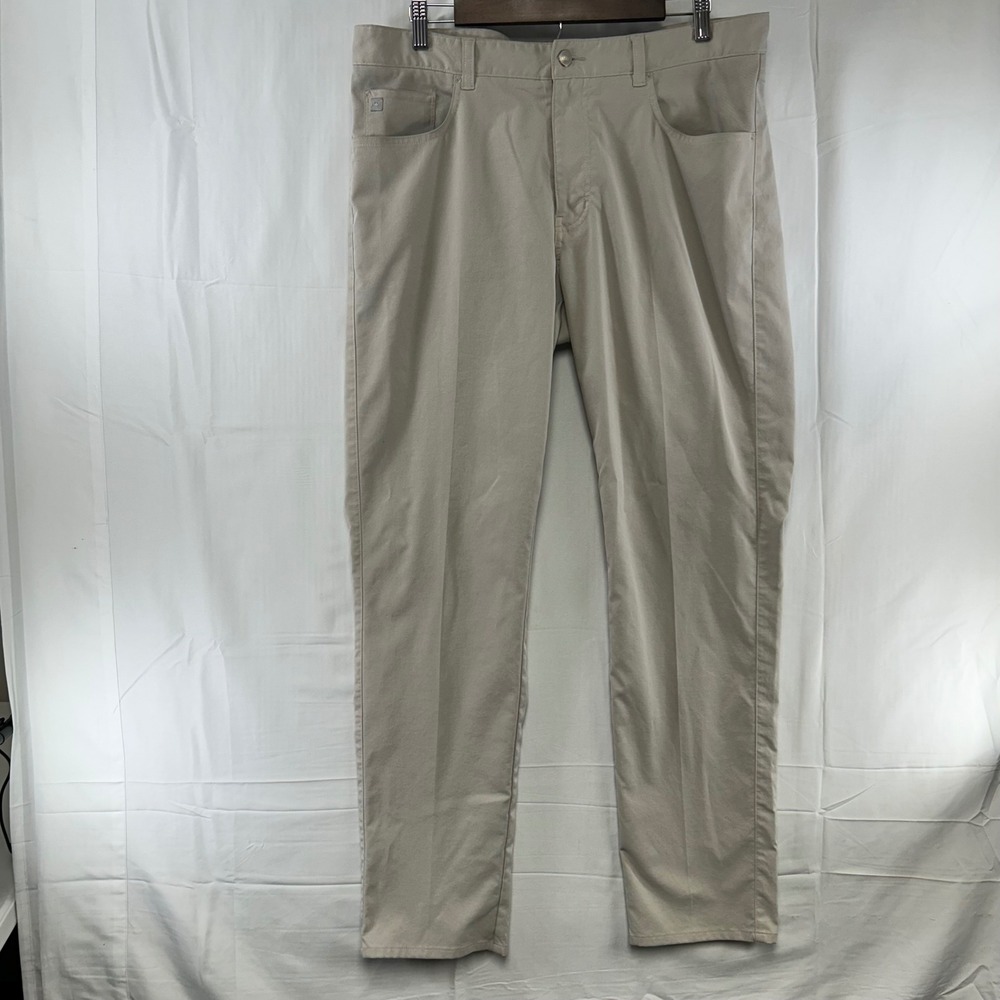 Peter Millar Performance Pants Mens 36x32 Gray Mist 5-Pocket Golf Trousers